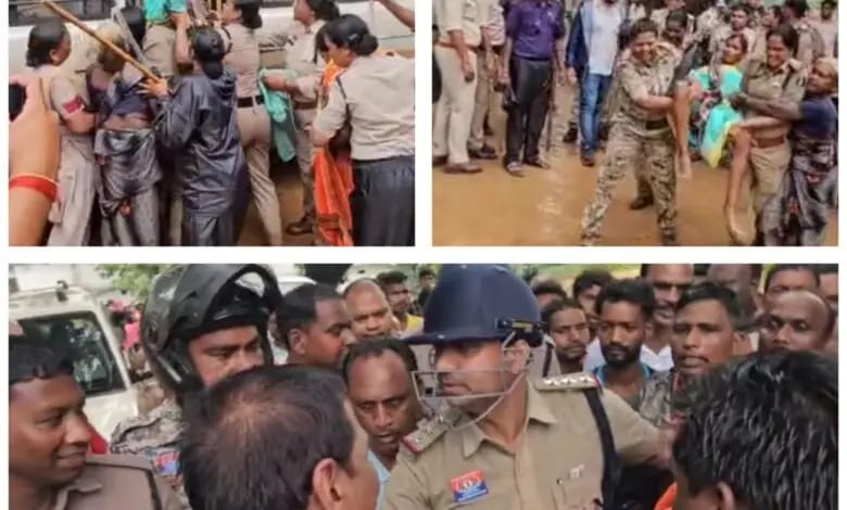 पर्यावरण मंत्री के गृह ज़िले रायगढ़ के तमनार में हरियाली का मखौल, जंगल का संहार, और आदिवासी जनता की गिरफ्तारी - क्या सरकार बिक चुकी है?... @"मां के नाम एक पेड़, और धरती मां की छाती पर चला दिया गया बुलडोज़र काट दिए हज़ारों पेड़ 2 IMG 20250626 WA0027